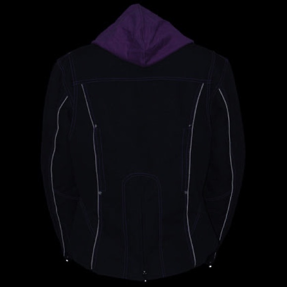 Vance Leathers Women's Black & Purple Textile Jacket Reflective Tribal Detail - Picture 3 of 12